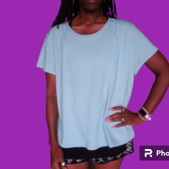 Victoria's Secret plus size short sleeve thermal top in blue size XL. - Picture 5 of 7